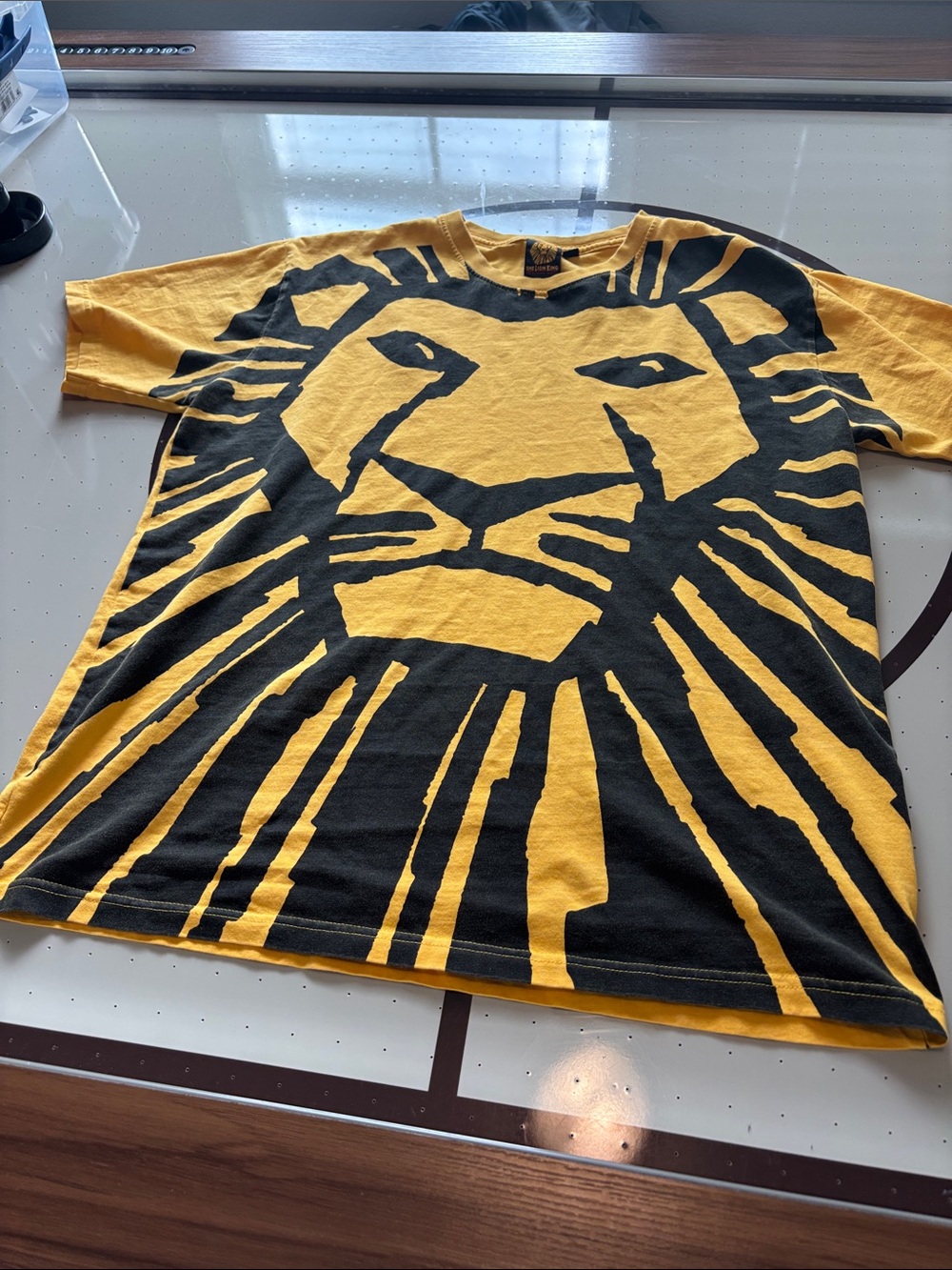 Disney Yellow and Black Lion Face Graphic Tee - Picture 1 of 4